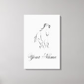 Hardlooppaard in zwarte kleur canvas afdruk (Voorkant)