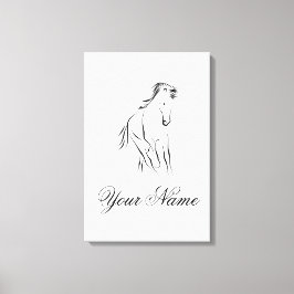 Hardlooppaard in zwarte kleur canvas afdruk