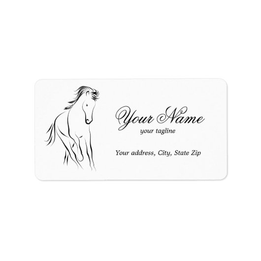 Hardlooppaard in zwarte kleur etiket (Voorkant)