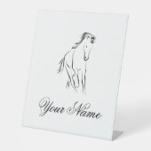 Hardlooppaard in zwarte kleur reclamebord met voetstuk (Voorkant)