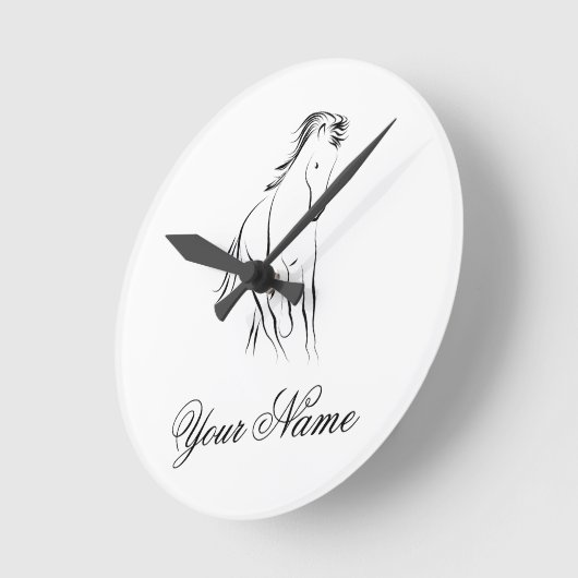 Hardlooppaard in zwarte kleur ronde klok (Hoek)