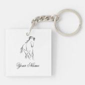 Hardlooppaard in zwarte kleur sleutelhanger (Achterkant)