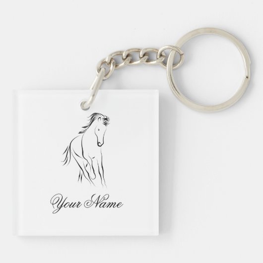 Hardlooppaard in zwarte kleur sleutelhanger (Achterkant)