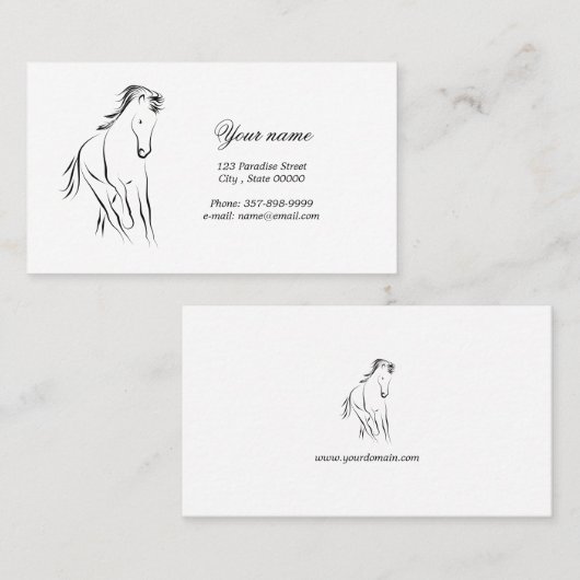 Hardlooppaard in zwarte kleur visitekaartje (Voorkant / Achterkant)