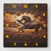 Hardlooppaard op het platteland vierkante klok (Voorkant)