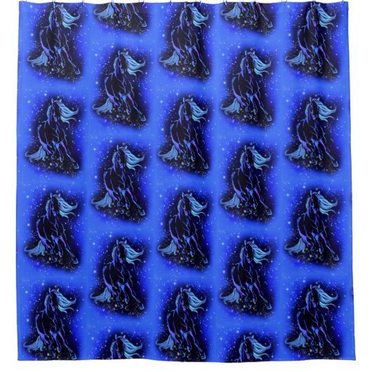 Hardlooppaarden douchegordijn (Voorkant)