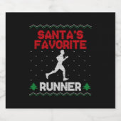 Hardloopster halve marathon lelijk sparkling wijnetiket (Enkel label)