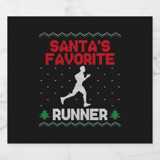 Hardloopster halve marathon lelijk sparkling wijnetiket (Enkel label)