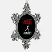 Hardloopster halve marathon lelijk tin sneeuwvlok ornament (Links)