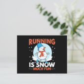 Hardloopster in koud weer - hardlopen is leuk in d briefkaart (Staand voorkant)