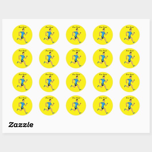 Hardloopuitrusting – Inspirerende hardloop Ronde Sticker (Vel)