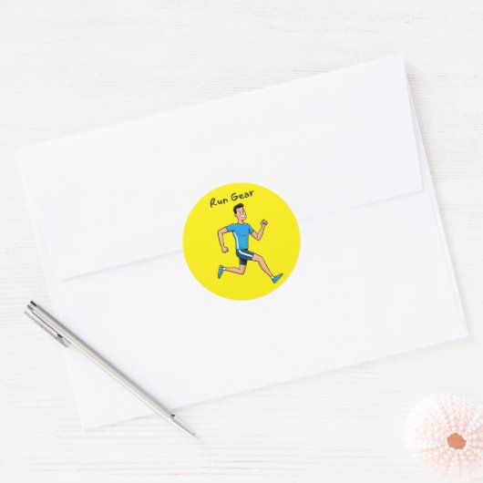 Hardloopuitrusting – Inspirerende hardloop Ronde Sticker (Envelop)