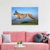 Hardlopen Brindled Lurcher Canvas Afdruk (Insitu (Woonkamer))