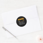 Hardlopen Definitie Humor Marathon Grappige Atleet Ronde Sticker (Envelop)
