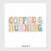 Hardlopen en koffie sticker (Vel)