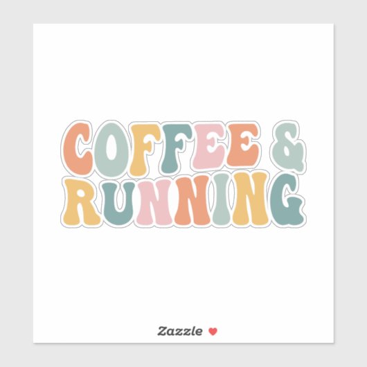Hardlopen en koffie sticker (Vel)