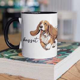 Hardlopen en Speelse Basset Hound Mok
