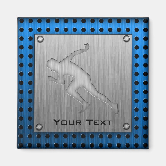 Hardlopen; Geborsteld metaal-look Magneet (Voorkant)