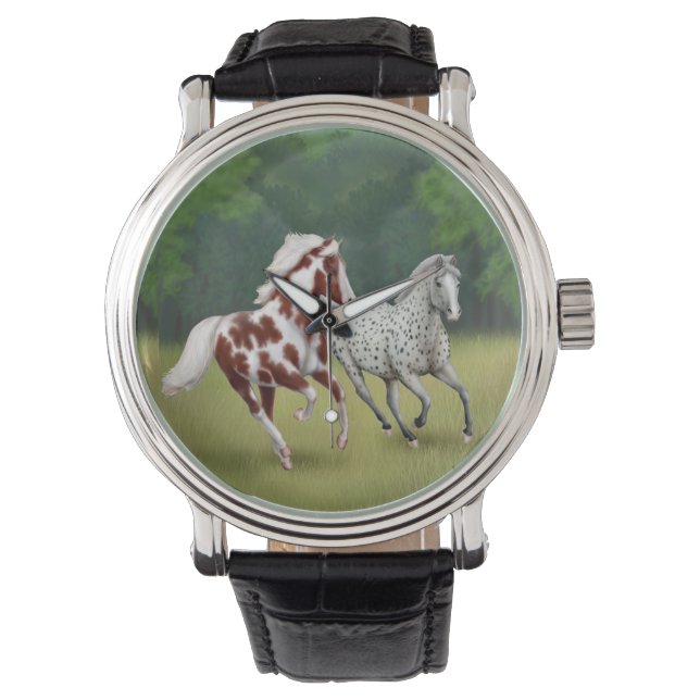 Hardlopen gratis Western Horses Watch Horloge (Voorkant)