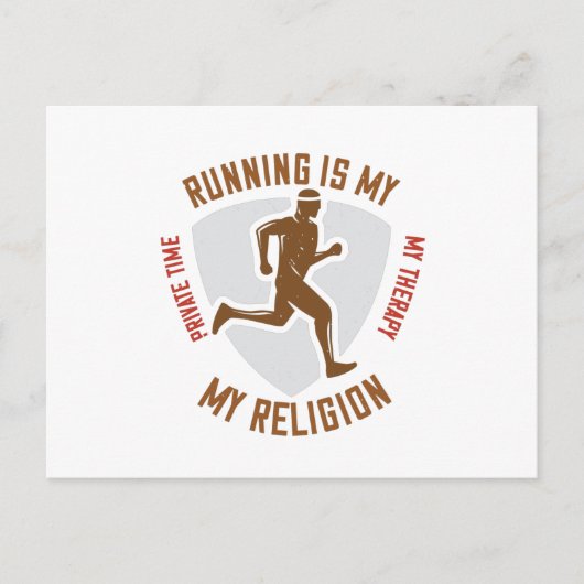 Hardlopen -Hardlopen is therapie en religie Briefkaart (Voorkant)