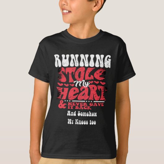 Hardlopen heeft mijn hart gestolen ~ Funny Valenti T-shirt (Voorkant)