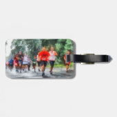 Hardlopen in de regen bagagelabel (Achterkant horizontaal)