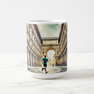 Hardlopen in Florence Italië Waterverf Schilderen Koffiemok