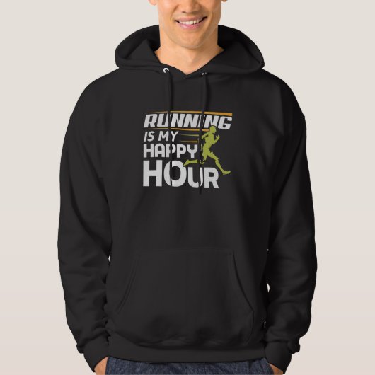 Hardlopen is mijn gelukkige urenloper hoodie (Voorkant)