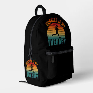 Hardlopen is mijn therapie grappig cadeau voor har bedrukte rugzak