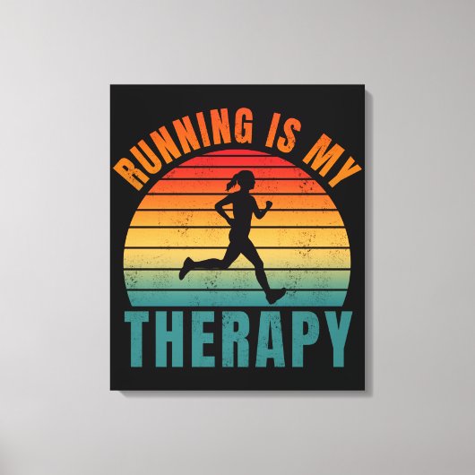 Hardlopen is mijn therapie grappig cadeau voor har canvas afdruk (Voorkant)