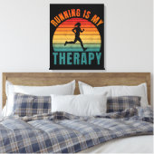 Hardlopen is mijn therapie grappig cadeau voor har canvas afdruk (Insitu (Slaapkamer))
