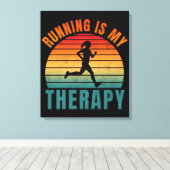 Hardlopen is mijn therapie grappig cadeau voor har canvas afdruk (Insitu (Houten vloer))