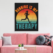 Hardlopen is mijn therapie grappig cadeau voor har canvas afdruk (Insitu (Woonkamer))
