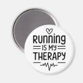 Hardlopen is mijn therapie grappige runner citaten magneet (Voorkant / Achterkant)