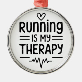 Hardlopen is mijn therapie grappige runner citaten metalen ornament