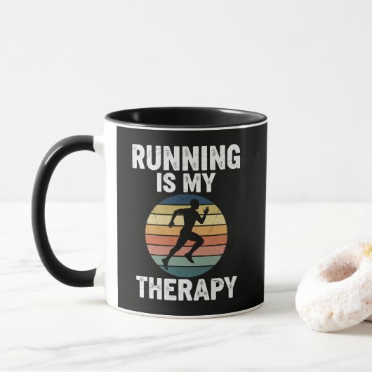 Hardlopen Is Mijn Therapie Mok (Met donut)