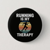 Hardlopen Is Mijn Therapie Ronde Button 5,7 Cm (Voorkant)