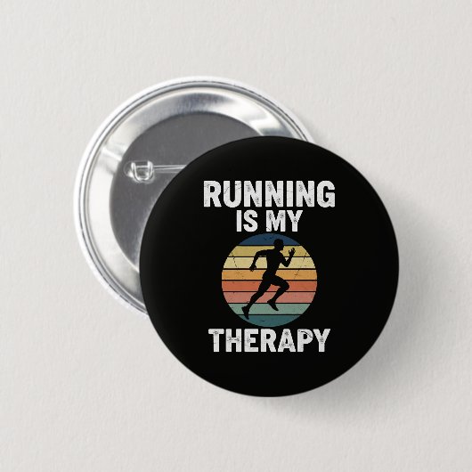 Hardlopen Is Mijn Therapie Ronde Button 5,7 Cm (Voorkant /achterkant)