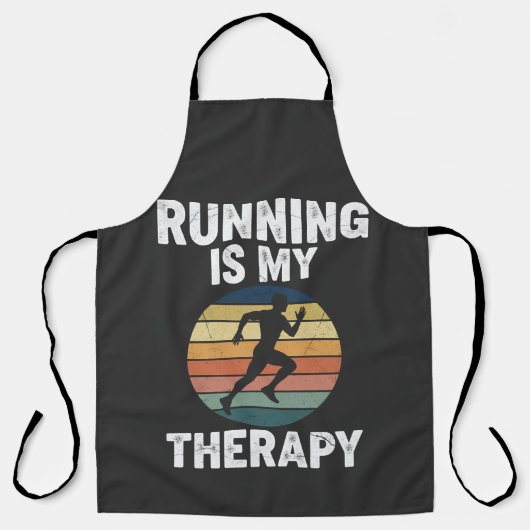 Hardlopen Is Mijn Therapie Schort (Voorkant)