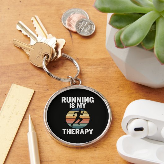 Hardlopen Is Mijn Therapie Sleutelhanger (Bureau)