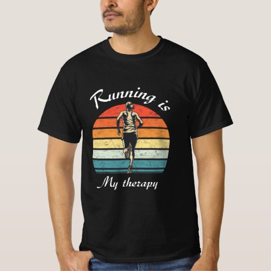 Hardlopen is mijn Therapy  Sunset T-shirt (Voorkant)