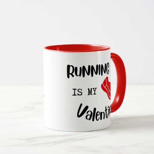 Hardlopen is mijn Valentijn, Valentijn's Day gesch Mok (Voorkant rechts)