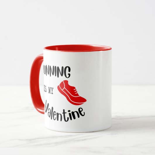 Hardlopen is mijn Valentijn, Valentijn's Day gesch Mok (Voorkant links)