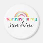 Hardlopen is mijn zonneschijn kleurrijke regenboog magneet (Voorkant)