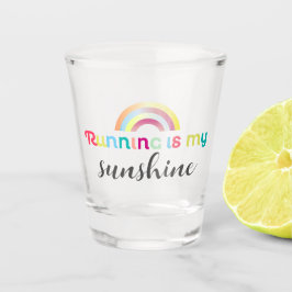 Hardlopen is mijn zonneschijn kleurrijke regenboog shot glas