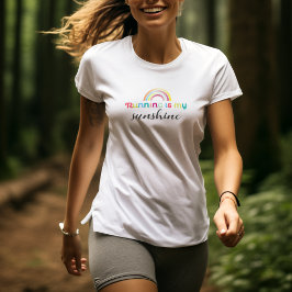 Hardlopen is mijn zonneschijn kleurrijke regenboog t-shirt