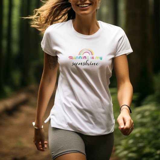 Hardlopen is mijn zonneschijn kleurrijke regenboog t-shirt