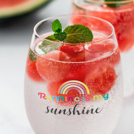 Hardlopen is mijn zonneschijn kleurrijke regenboog wijnglas zonder voet