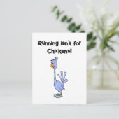 Hardlopen is niet voor Chickens Bird Marathon Cart Briefkaart (Staand voorkant)