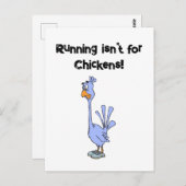 Hardlopen is niet voor Chickens Bird Marathon Cart Briefkaart (Voorkant / Achterkant)